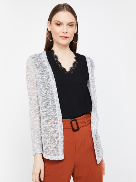 

CODE by Lifestyle Women Grey Self Design Open Front Shrug