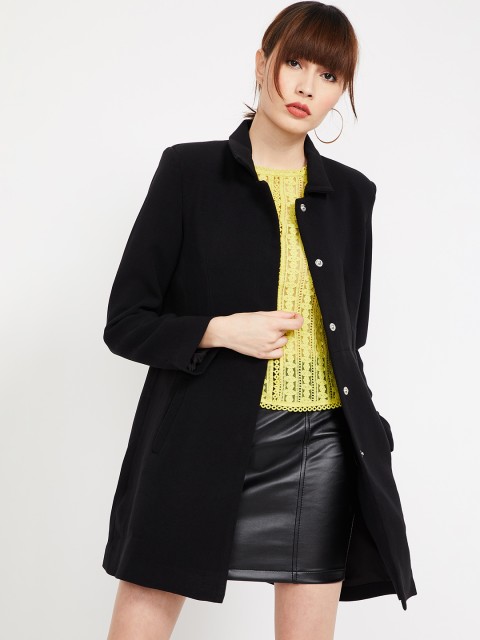 

CODE by Lifestyle Women Black Solid Trench Coats