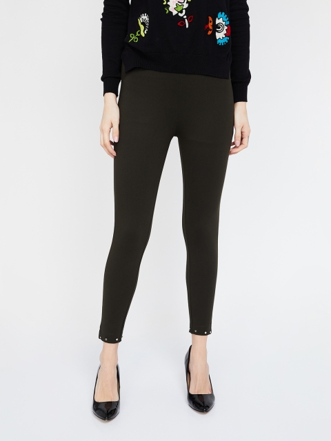 

CODE by Lifestyle Women Olive Coloured Solid High-Rise Jeggings
