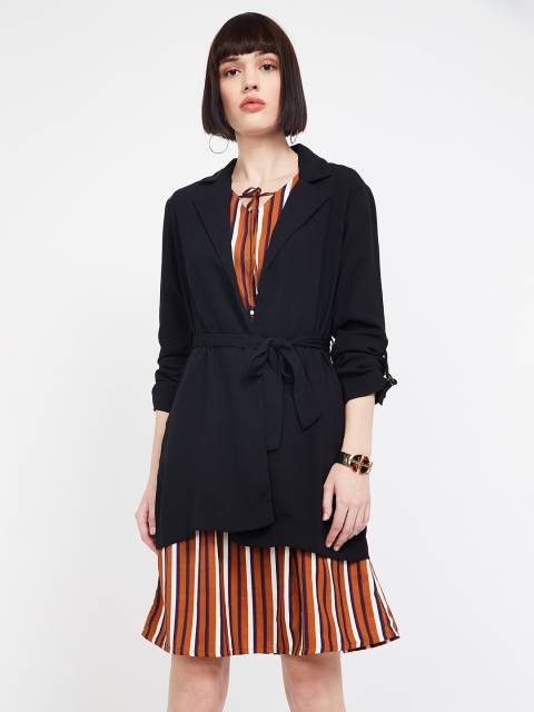 

CODE by Lifestyle Women Black Solid Open Front Shrug