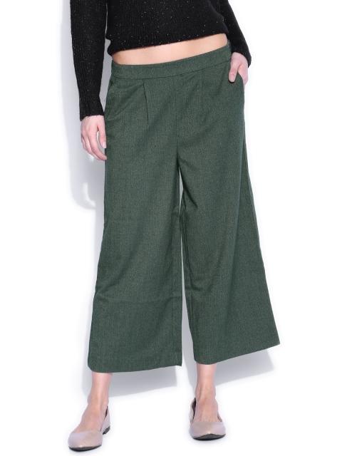 

ONLY Green Herringbone Culottes