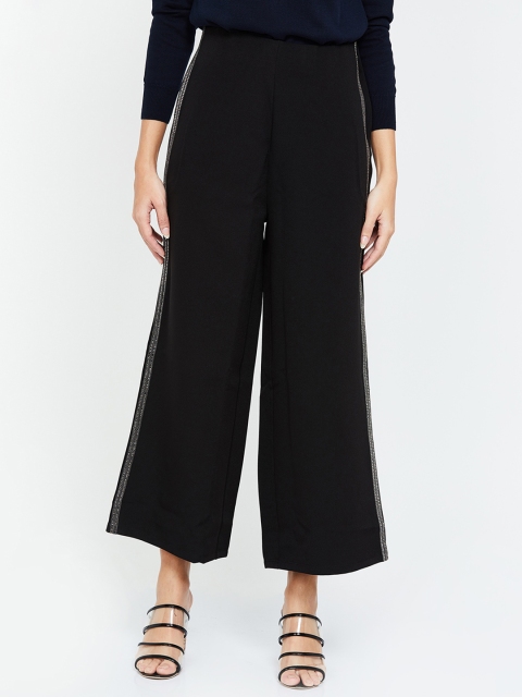 

CODE by Lifestyle Women Black Regular Fit Solid Parallel Trousers