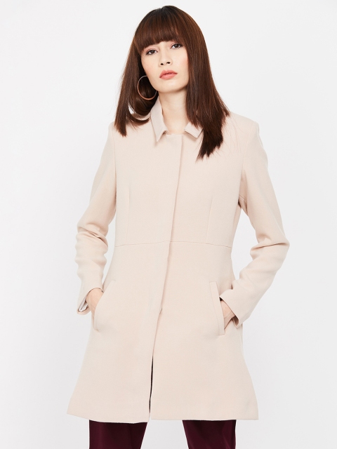 

CODE by Lifestyle Women Beige Solid Trench Coat