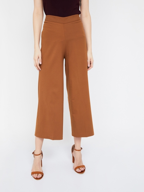 

CODE by Lifestyle Women Tan Brown Regular Fit Solid Parallel Trousers