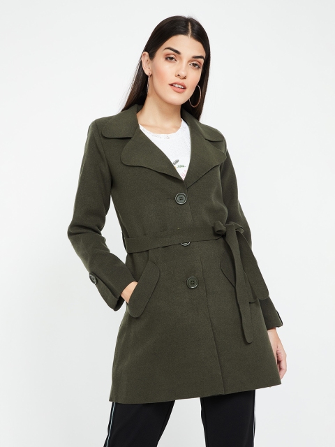

CODE by Lifestyle Women Olive Green Solid Jacket