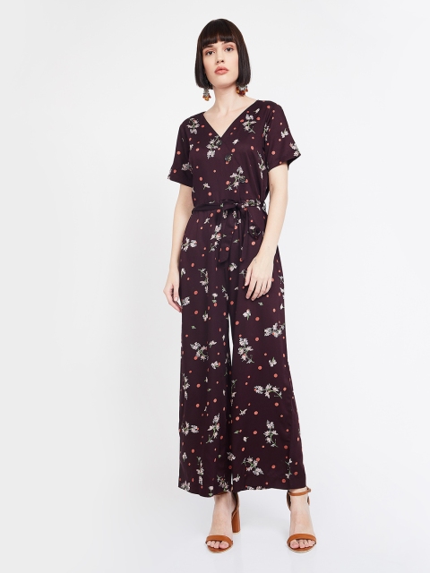 

CODE by Lifestyle Women Burgundy Printed Basic Jumpsuit