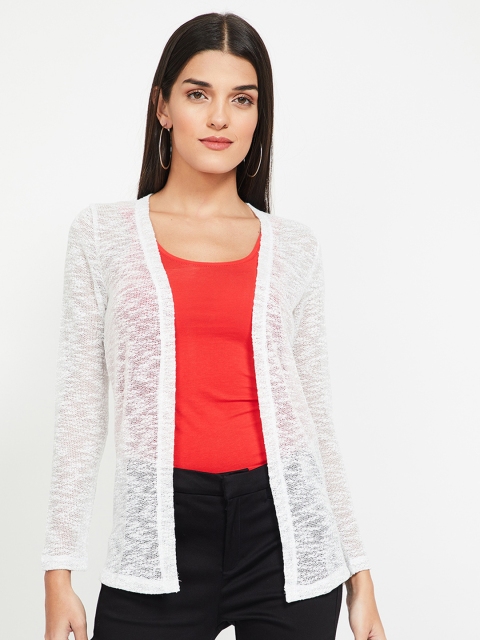 

CODE by Lifestyle Women Off-White Self Design Open Front Shrug