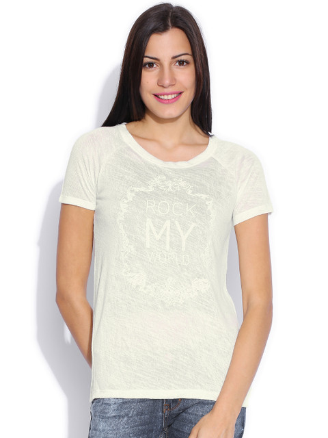 

ONLY Off-White Printed T-shirt