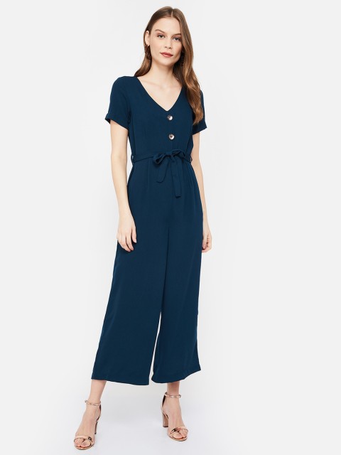 

CODE by Lifestyle Women Teal Solid Basic Jumpsuit