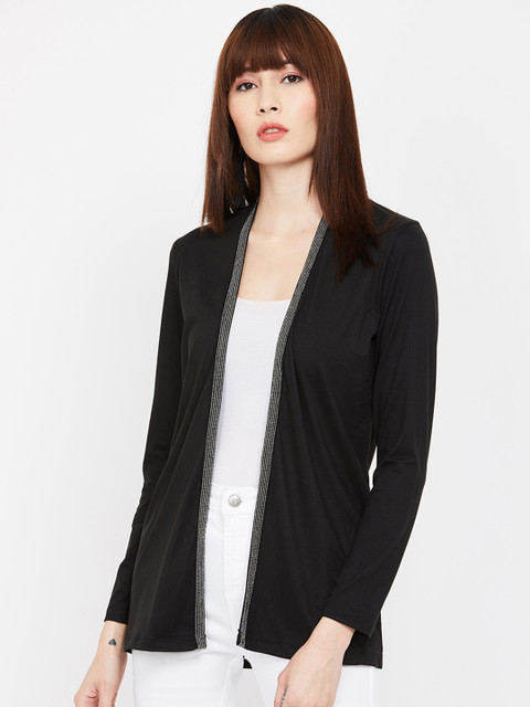 

CODE by Lifestyle Women Black Solid Open Front Shrug