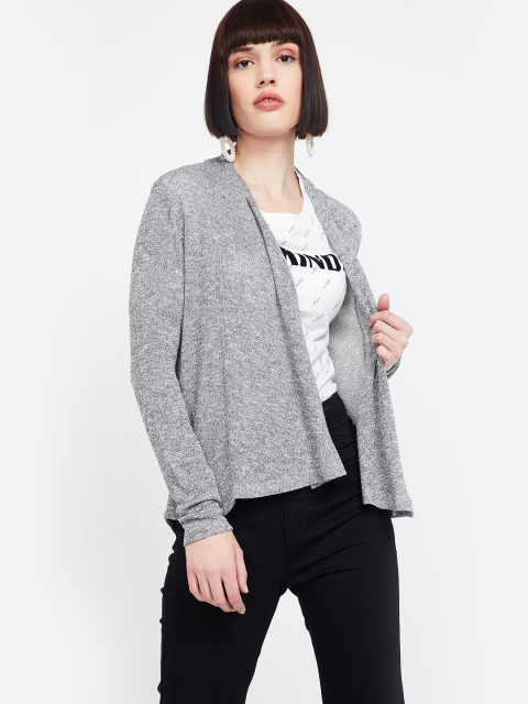 

CODE by Lifestyle Women Grey Solid Open Front Shrug