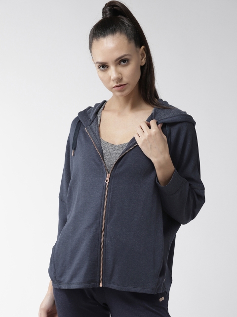 

Superdry Women Navy Blue Solid Hooded Sweatshirt