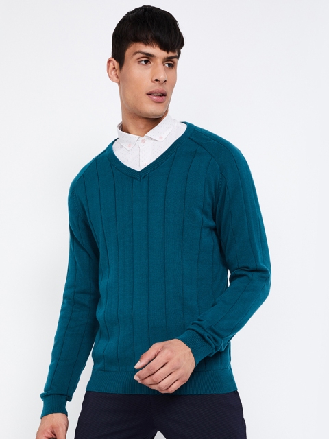 

CODE by Lifestyle Men Green Self Design Sweater