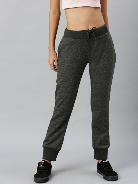 

HERE&NOW Women Grey Self Design Straight Fit Joggers