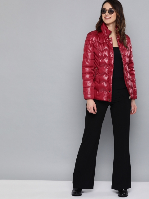 

HERE&NOW Women Maroon Solid Puffer Jacket