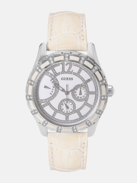 

GUESS Women White & Silver-Toned Analogue Watch W15054L1