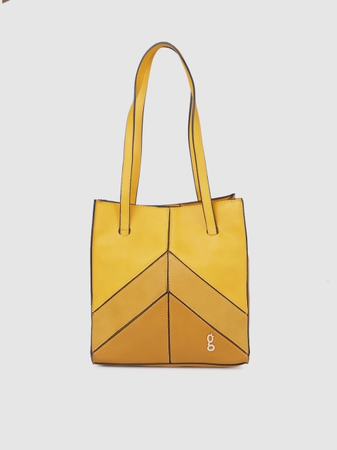 

Global Desi Yellow Textured Shoulder Bag