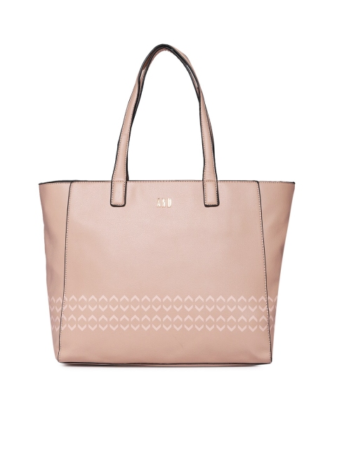 

AND Beige Solid Handheld Bag