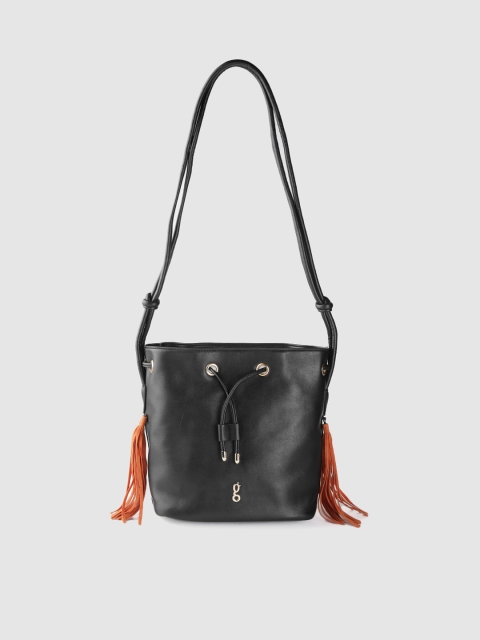 

Global Desi Black Solid Shoulder Bag