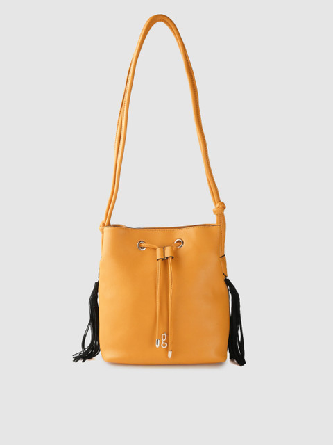 

Global Desi Mustard Yellow Solid Shoulder Bag