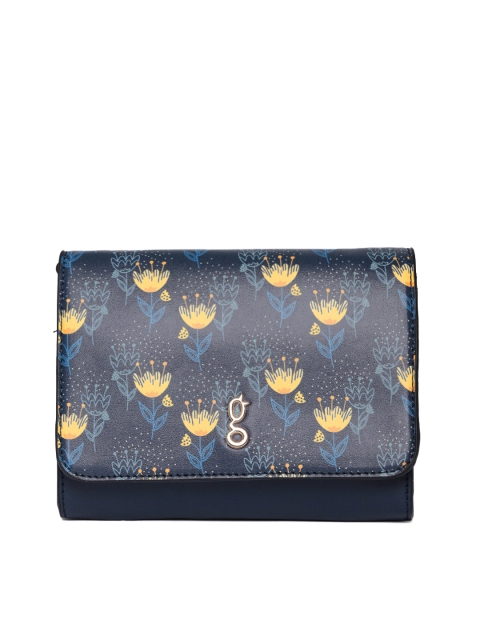 

Global Desi Women Navy Blue Printed Sling Bag