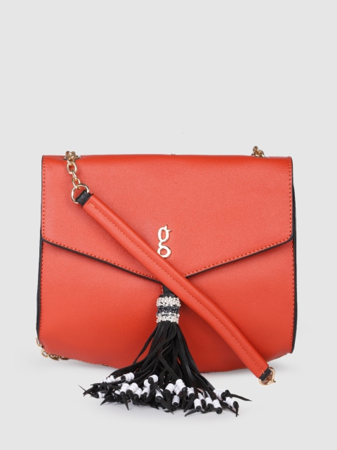 

Global Desi Orange Solid Sling Bag