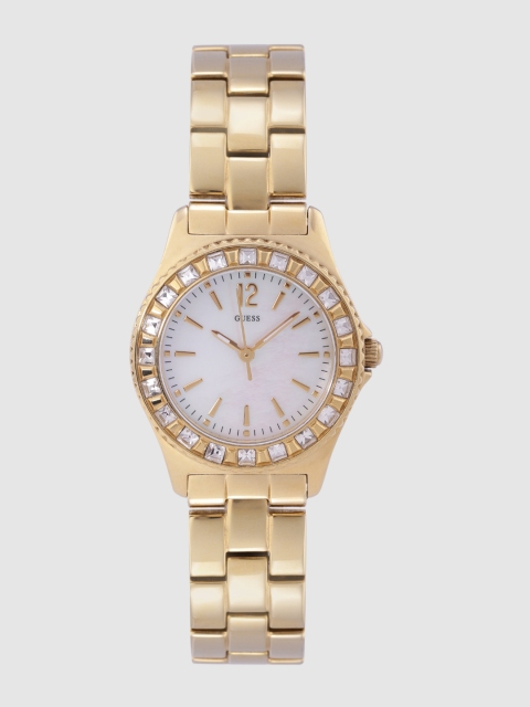 

GUESS Women Off-White Mother of Pearl Analogue Watch W0025L2