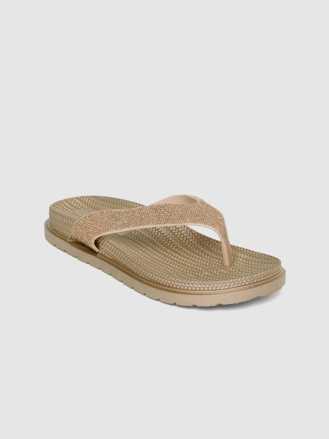 

Tresmode Women Gold-Toned Embellished Open Toe Flats