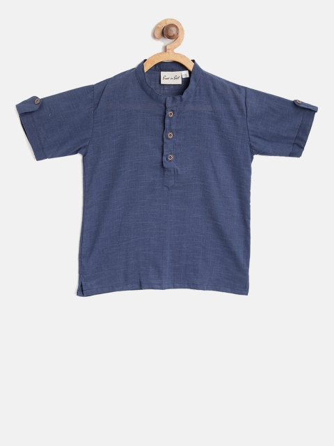 

BownBee Boys Navy Blue Solid Straight Kurta