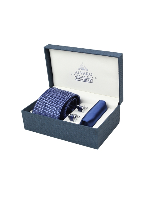 

Alvaro Castagnino Men Blue & Silver-Toned Accessory Gift Set