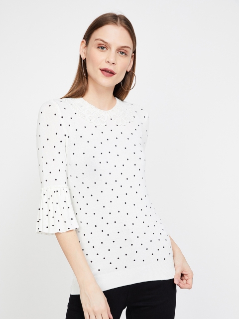 

CODE by Lifestyle Women White Printed Top