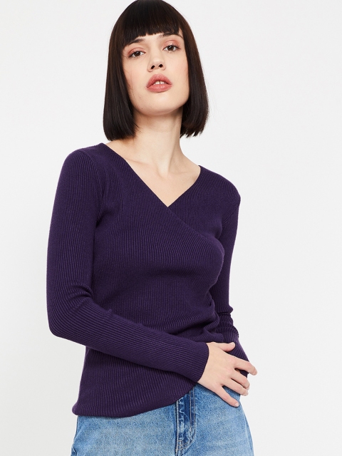 

CODE by Lifestyle Women Purple Solid Sweatshirt