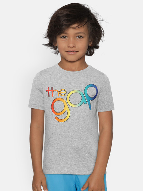

GAP Boy Logo Short Sleeve T-Shirt, Grey melange