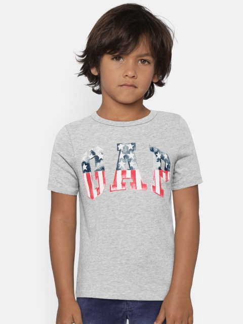 

GAP Boy Logo Short Sleeve T-Shirt, Grey melange