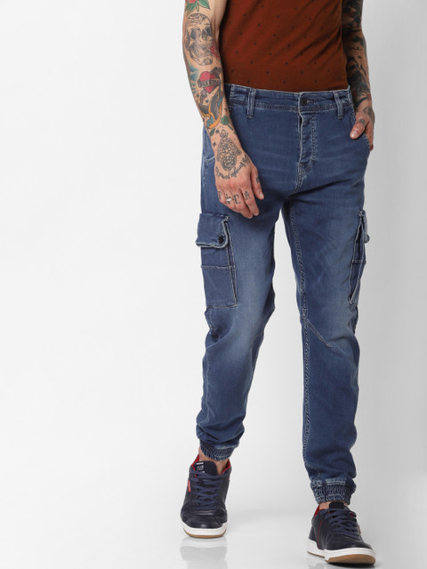 

Jack & Jones Men Blue Tapered Fit High-Rise Clean Look Stretchable Jogger Jeans