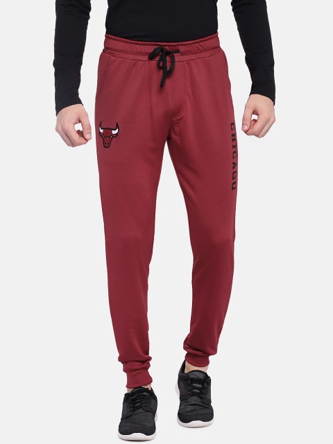 

NBA Men Maroon Solid Straight Fit Track Pants