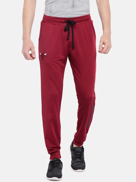 

NBA Men Maroon Solid Straight Fit Track Pants