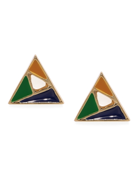

justpeachy Multicoloured Triangular Enamelled Studs, Multi