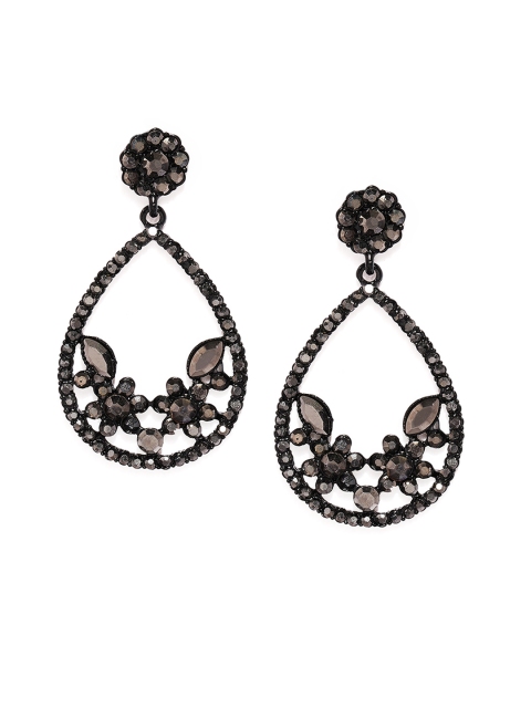 

justpeachy Black Teardrop Shaped Drop Earrings