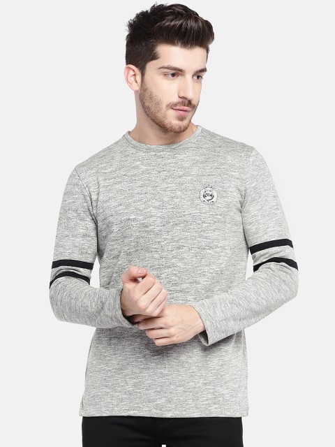 

YWC Men Grey Solid Sweatshirt