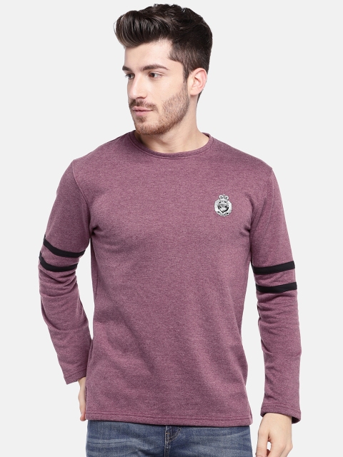 

YWC Men Maroon Solid Sweatshirt