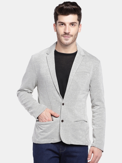 

YWC Men Grey Solid Regular Fit Blazer