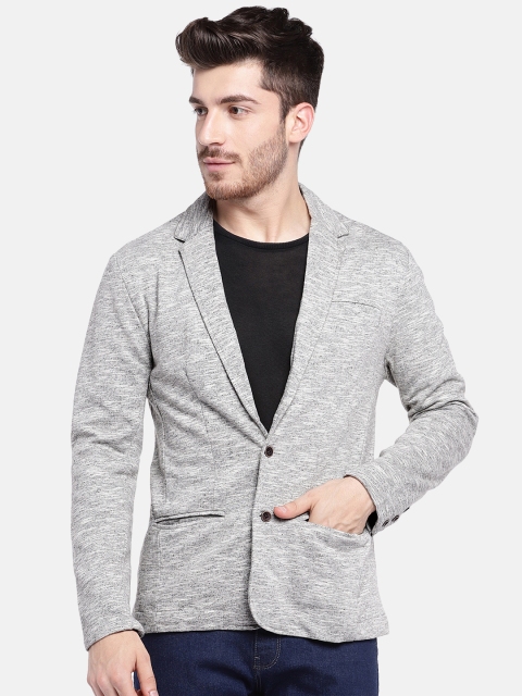 

YWC Men Grey Regular Fit Single-Breasted Formal Blazer