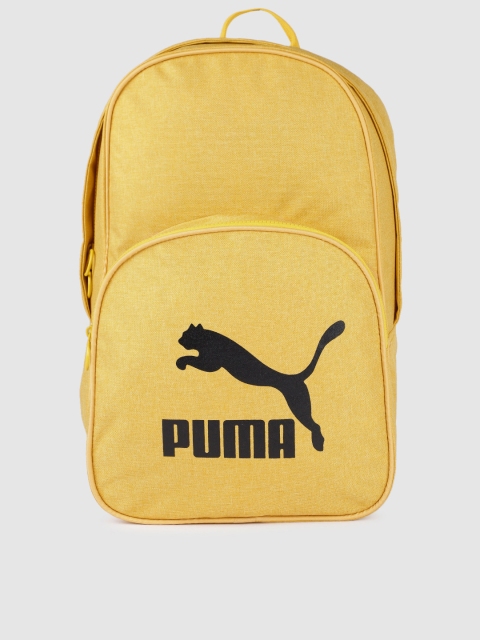 Unisex Yellow Brand Logo Backpack