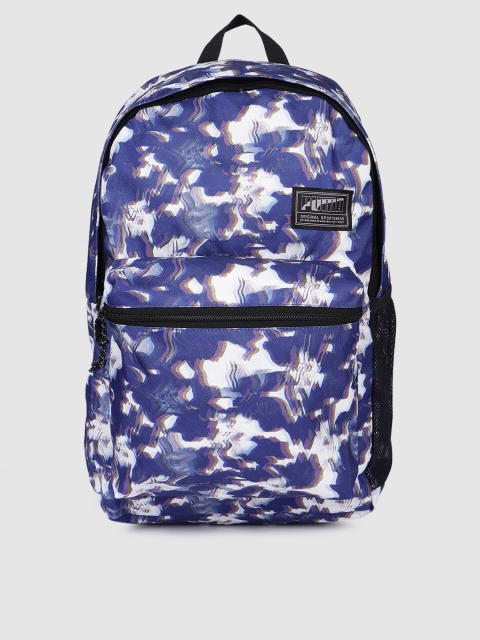 

Puma Unisex Blue & White Graphic Academy Backpack