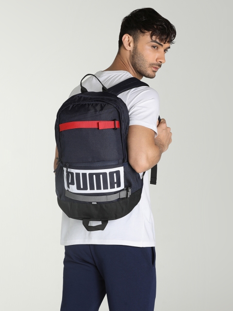 

Puma Unisex Navy Blue Brand Logo Deck Backpack