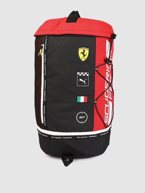 

Puma Unisex Black & Red Brand Logo Backpack