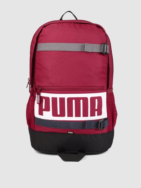 

Puma Unisex Maroon Brand Logo Printed Deck Backpack
