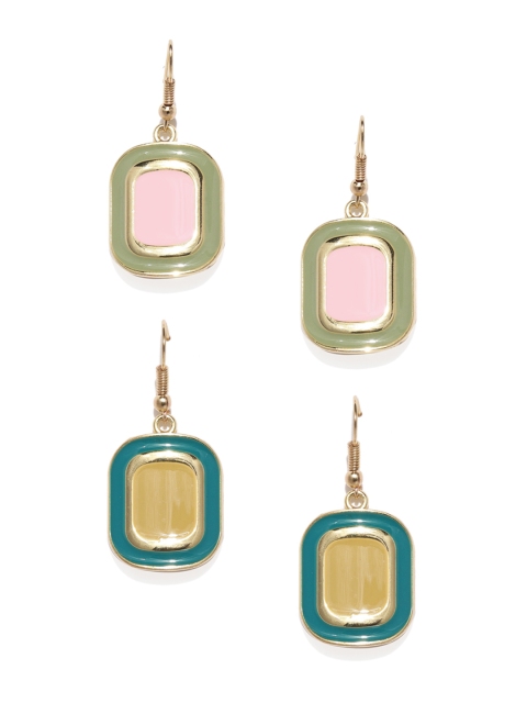 

Blisscovered Set of 2 Multicoloured Square Drop Earrings, Multi