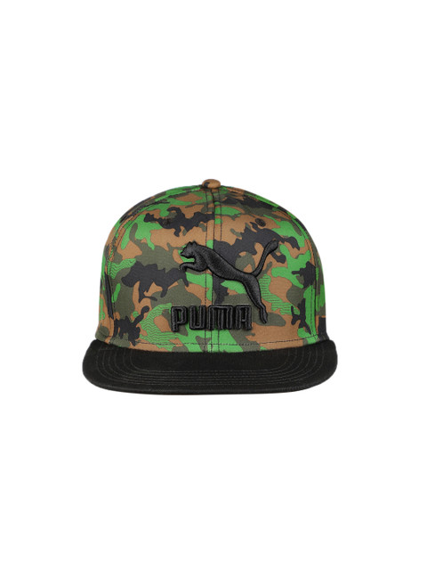

Puma Unisex Green & Brown Camouflage Printed Snapback Cap